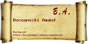 Bocsanszki Amand névjegykártya